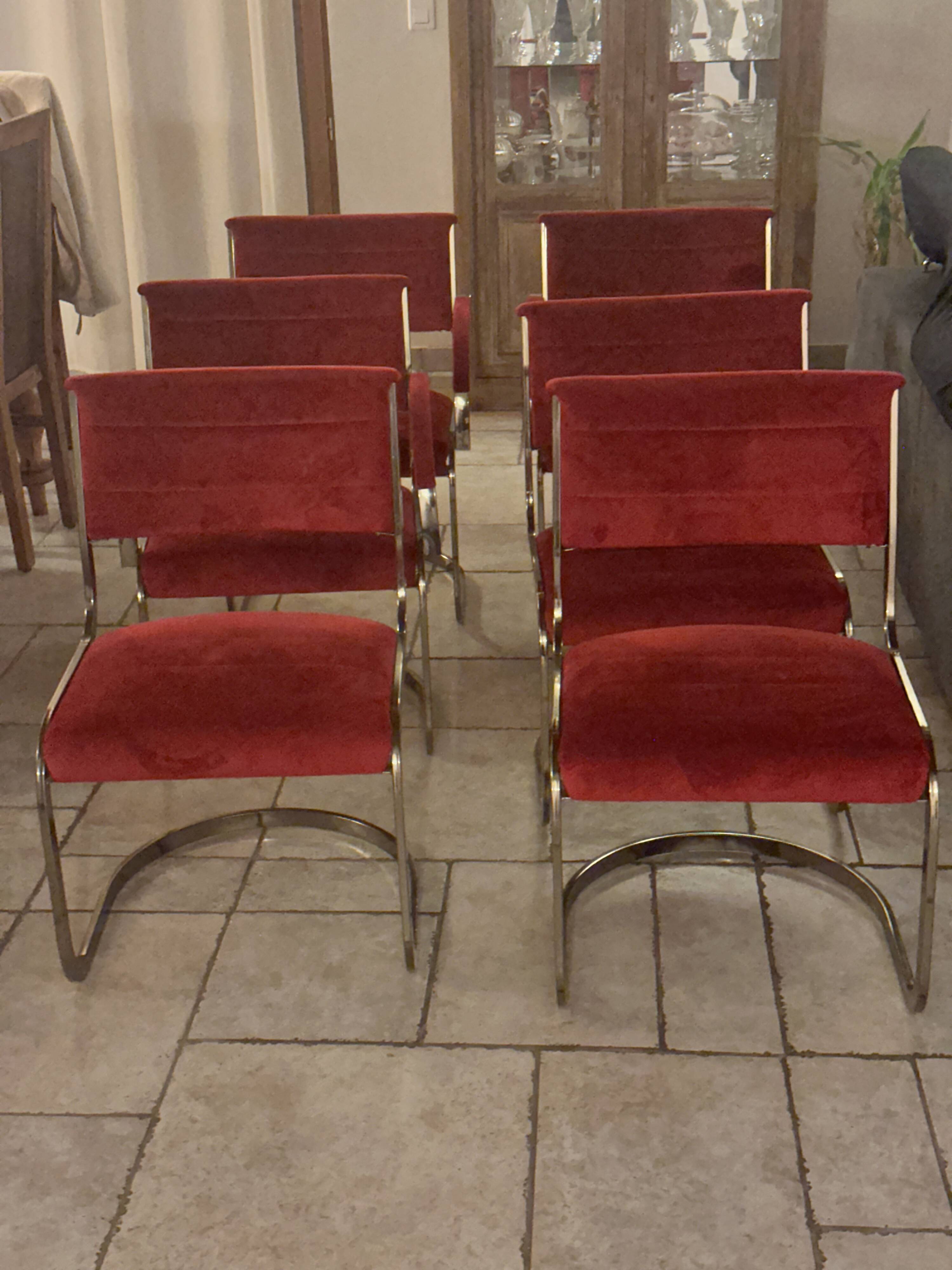 Milo Baughman (1923-2003), in the style of. Set of 6 chairs