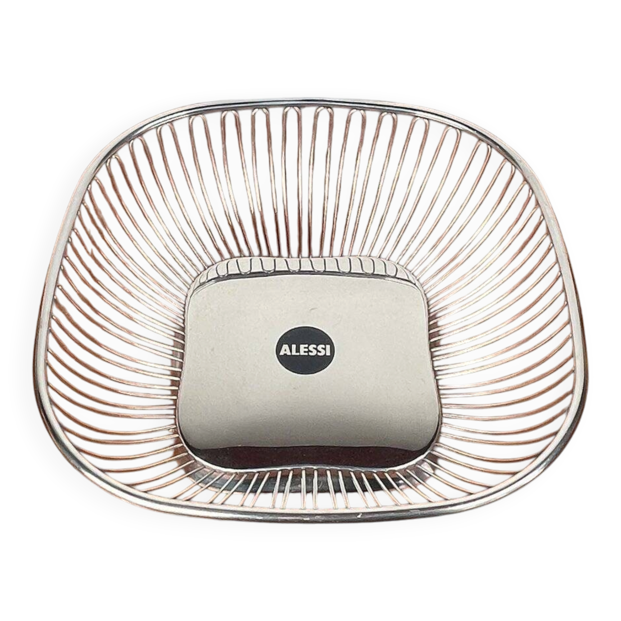 Postmodern Italian fruit bowl in stainless steel by Alessi, 1980s.