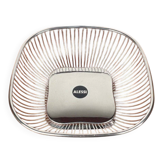 Postmodern Italian fruit bowl in stainless steel by Alessi, 1980s.