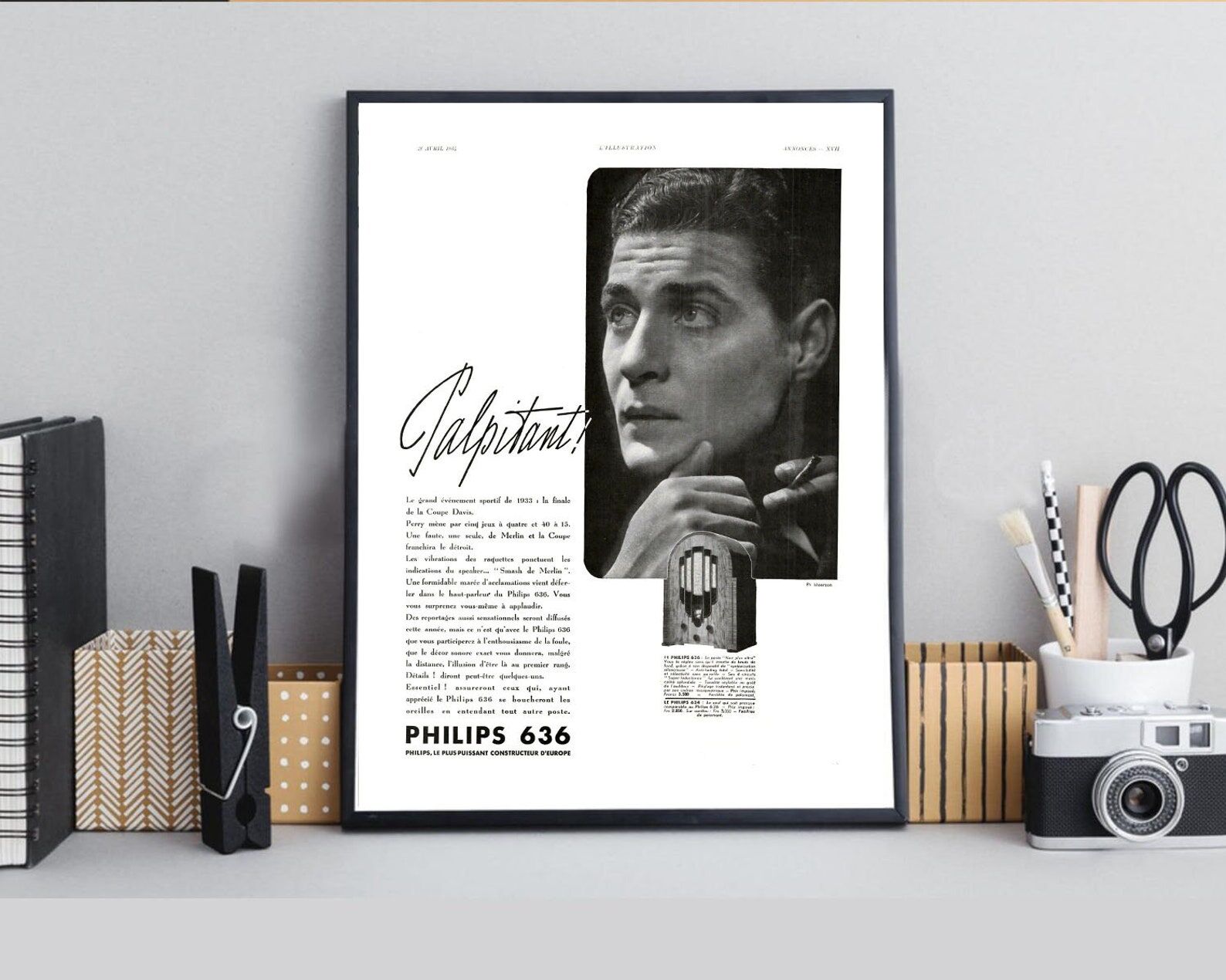 Vintage poster 30s Radio TSF Philips