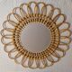Miroir soleil en rotin style vintage 70s