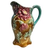 Barbotine pitcher jug from Onnaing Earthenware Factory circa 1900