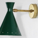Pair wall lamps green casserole