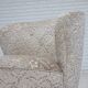 1970s, Danish curved armchair, original light green/gray furniture velour.