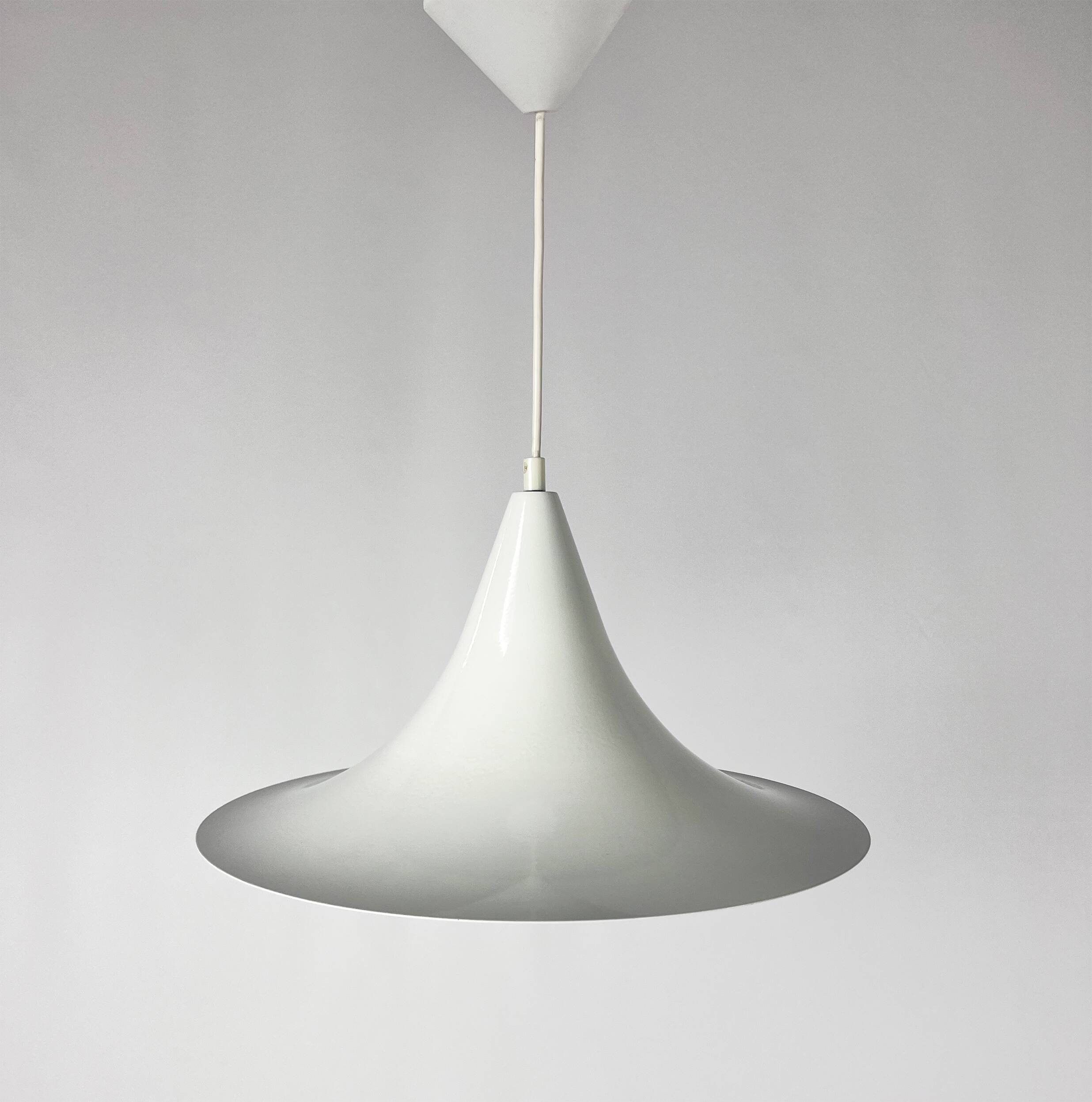 Vintage metal trumpet pendant, 1970s