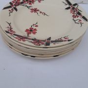 7 assiettes plates en  faïence Moulin des loups & Hamage modèle Bagatelle diam 23,5 cm