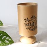 Lampe en grès et bois, années fin 70/début 80