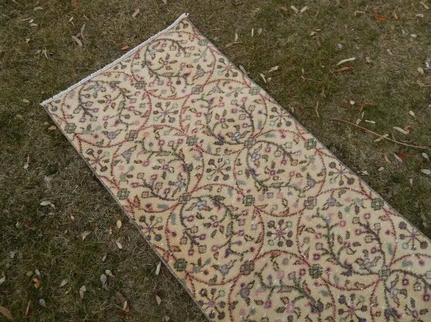 Vintage Turkish hallway rug 64x315 cm