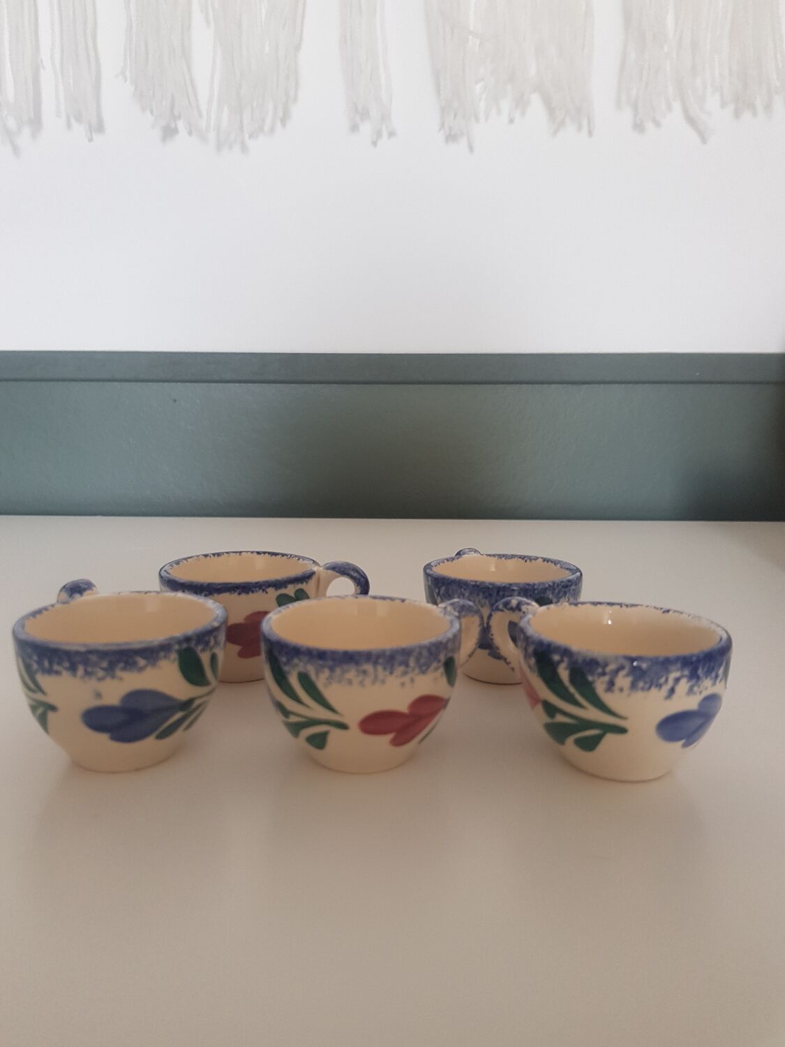 5 Quimper egg cups