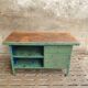 Industrial workbench steel green kitchen or bathroom furniture