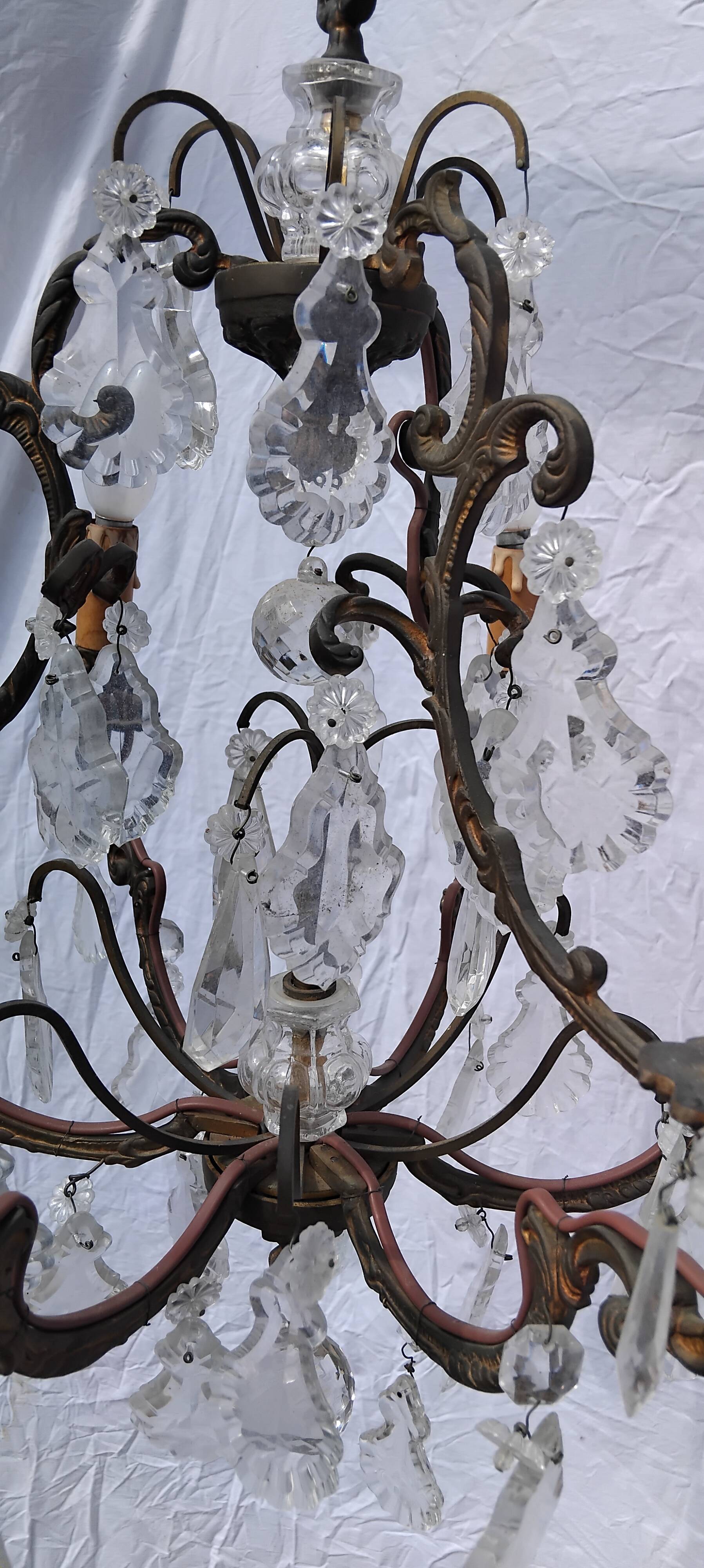 Lustre pampilles ancien cristal