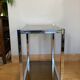 Vintage trolley in chrome metal and smoked glasses 1970s