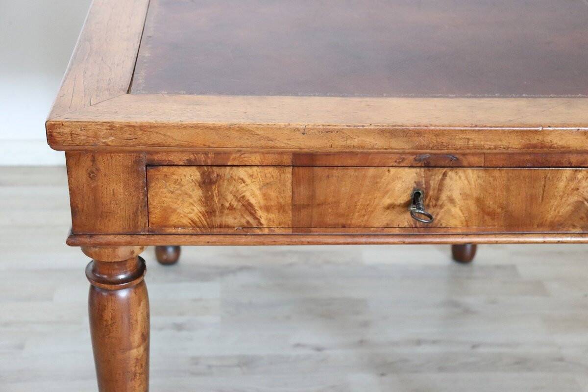 Antique walnut desk, Italy, mid-19th century