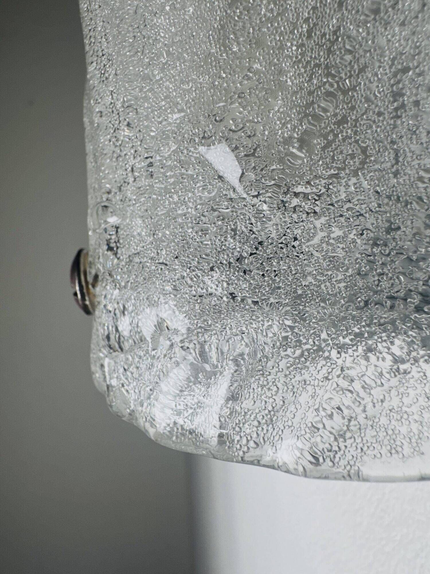 Murano Ice Frosted Glass Wall Lamps By Kalmar Franken, Austria Circa 1960S