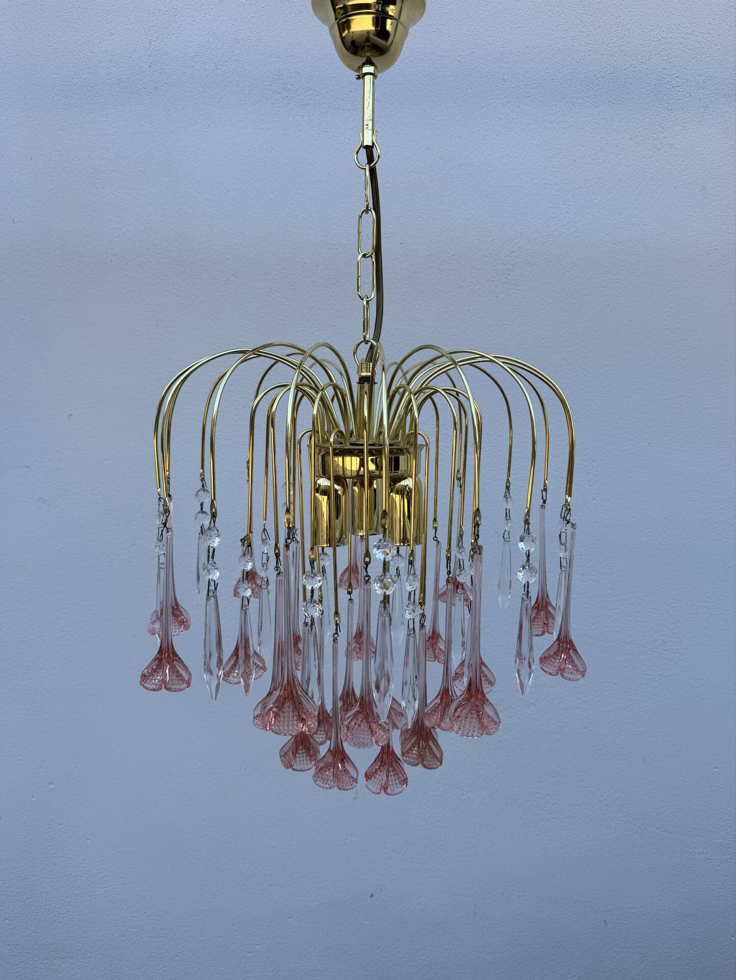 Lustrous rose Murano glass from the 1980s.