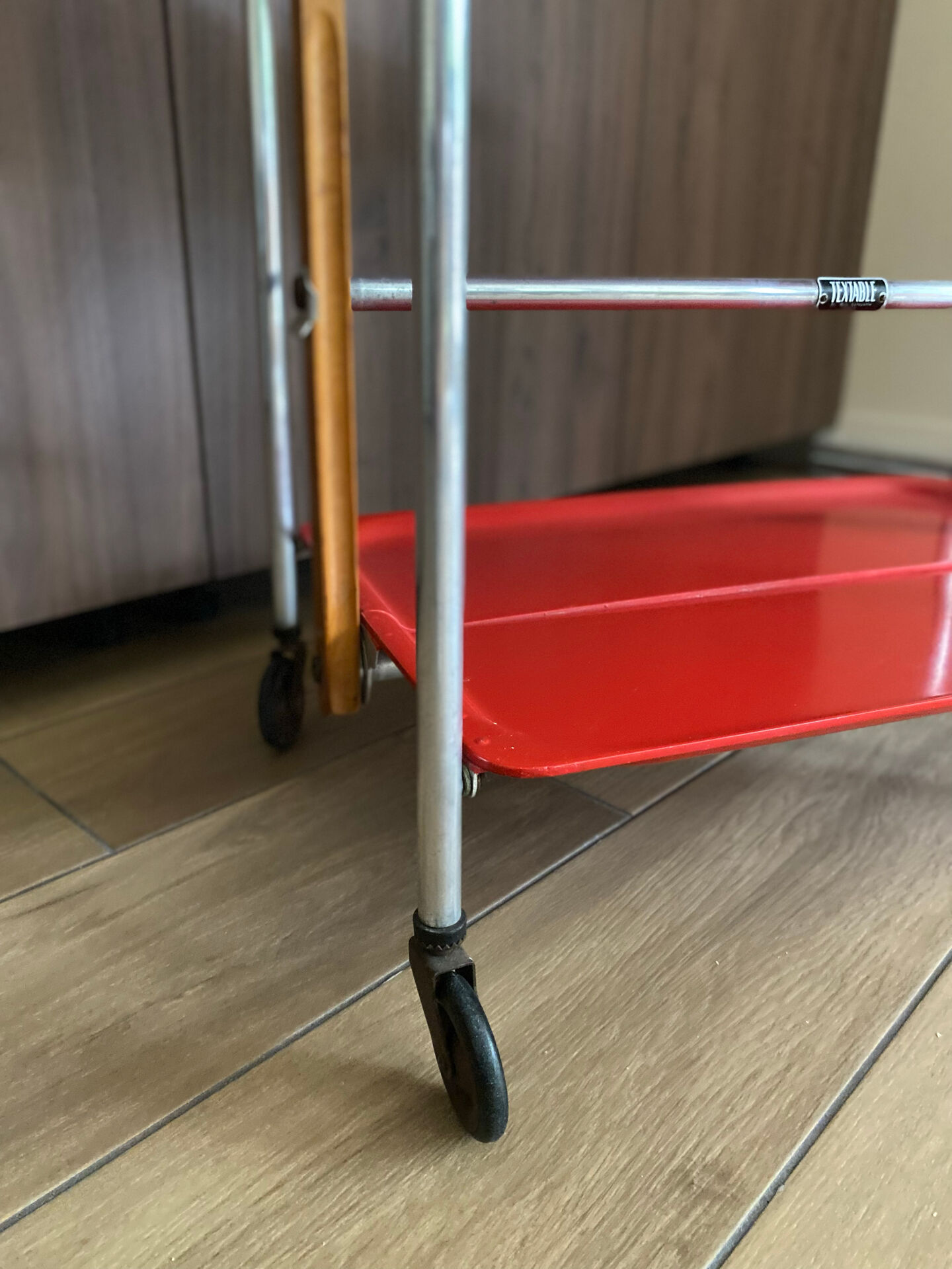 Service trolley rolling table Platex Textable red 70s Space Age