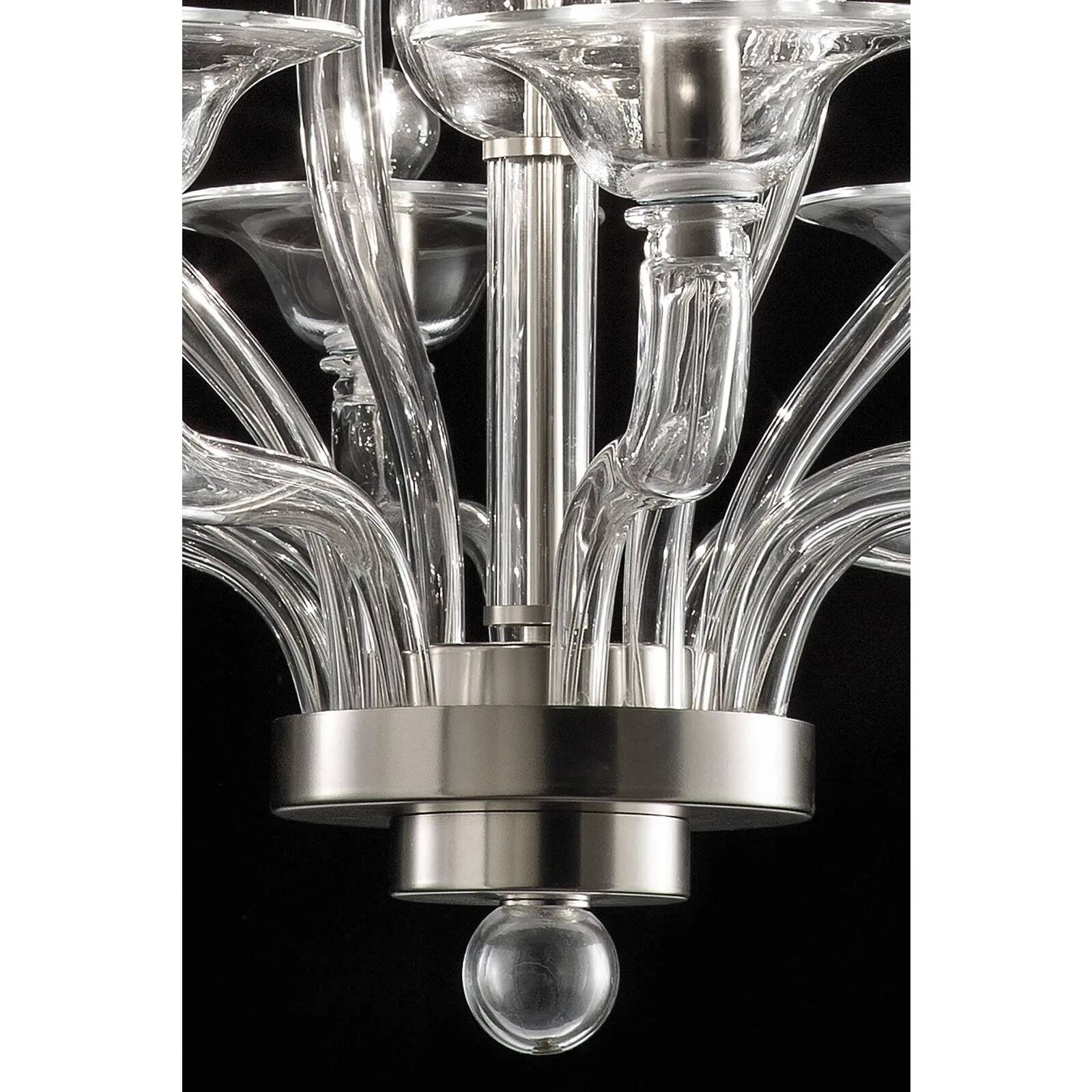 Luxury Transparent Murano Glass Chandelier – Modern Linear Design