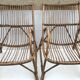 Pair old armchair in rattan curve base years 60 vintage x 2