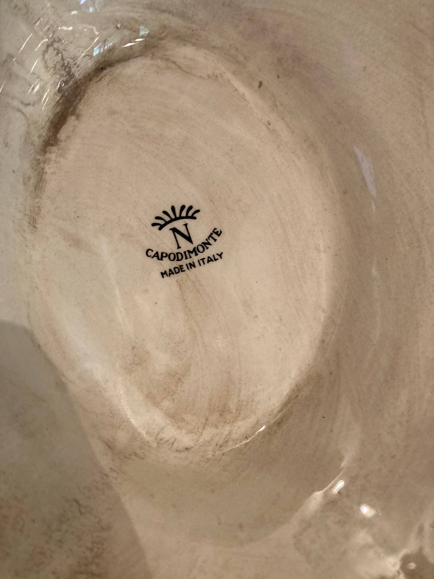 Soupière ovale et plat "Capodimonte", Italie