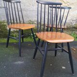Lot of 3 chairs Fanett by Ilmari Tapiovaara 1960