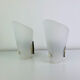 Pair of 1950s striped plastic wall lights.