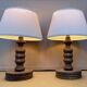 Lot de 2 lampes en bois anciennes