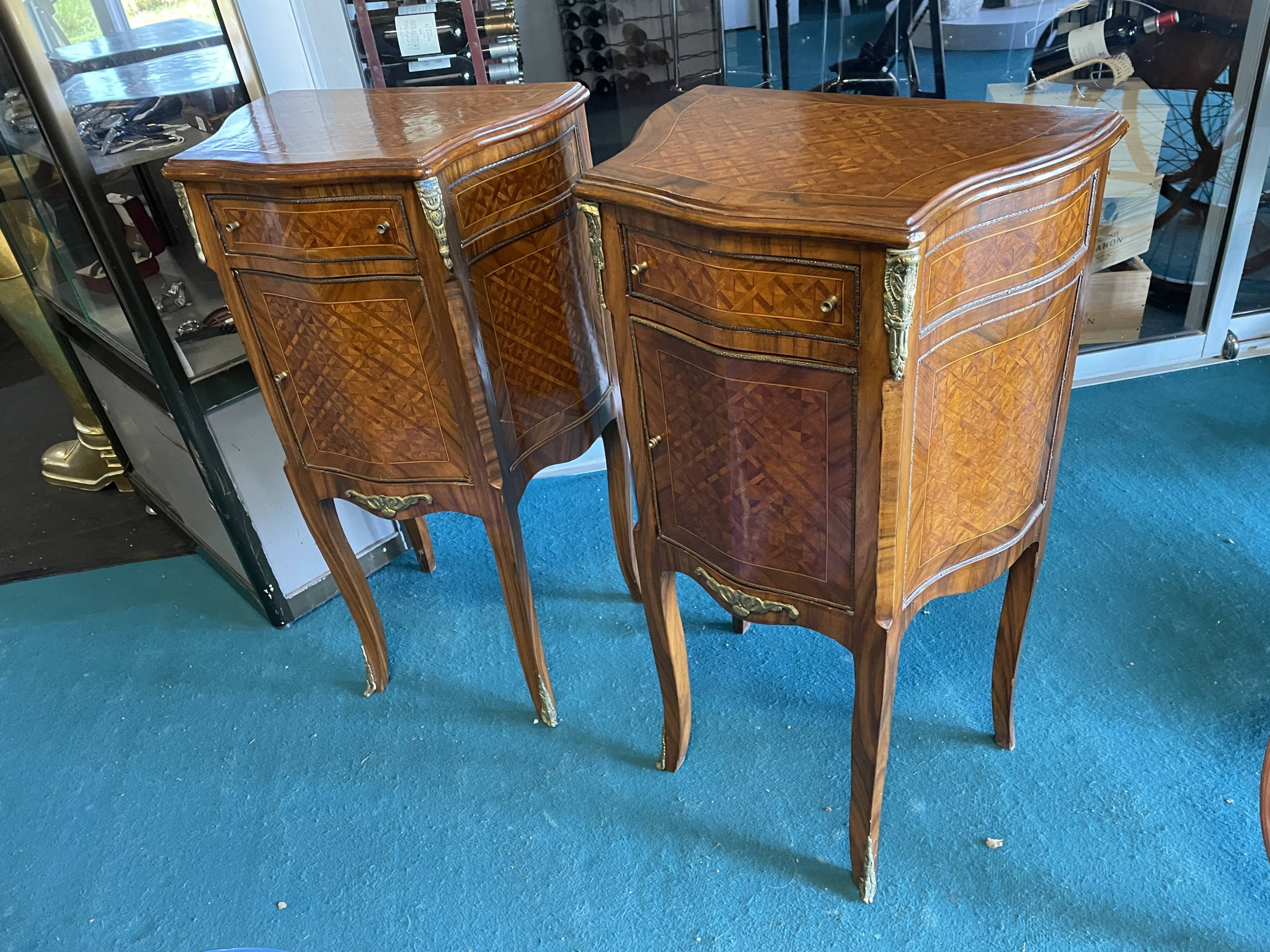 Pair of inlaid bedsides
