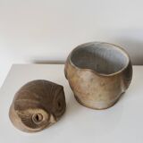 Ceramic owl sculpture - signed Agnès Escala - France, 1960s