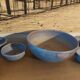 Set of 9 ceramics 60, 70'S, Jean Pierre Gasnier, Salad bowl and cups