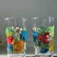 Lot 2 de verres motifs fleurs années 60