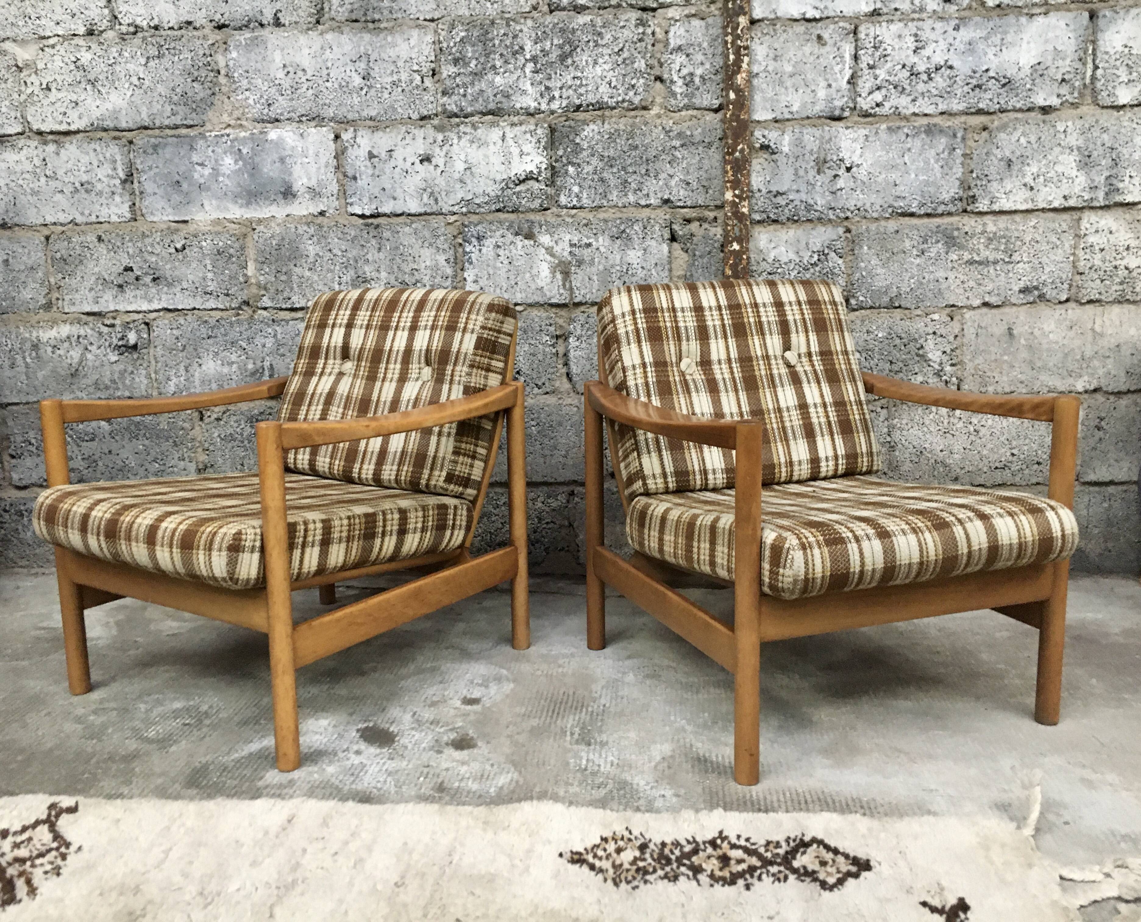 Pair of Scandinavian armchair fabric tiles