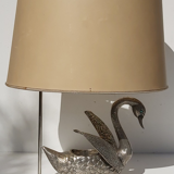 Lampe cygne bronze argenté années 70