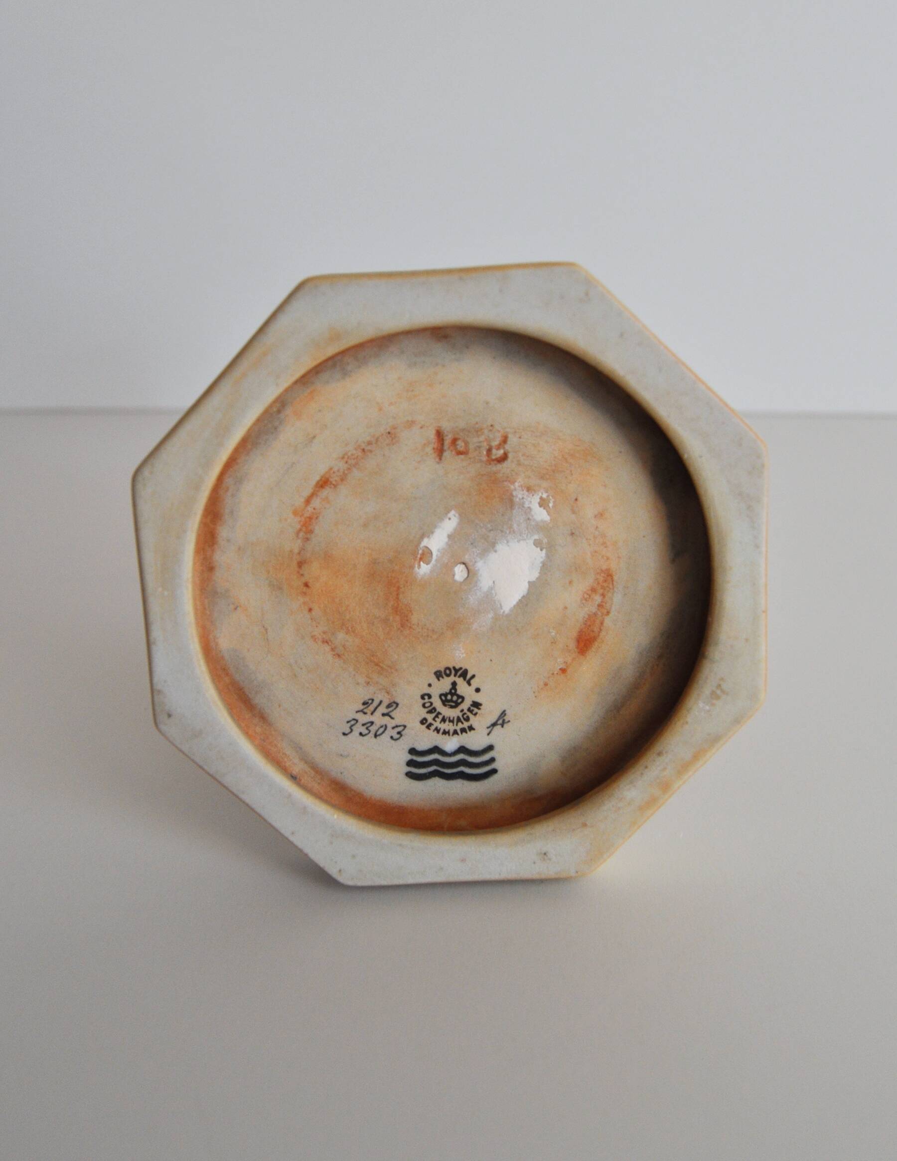 Royal Copenhagen Crackle glaze porcelain candle holder,Denmark 1950s