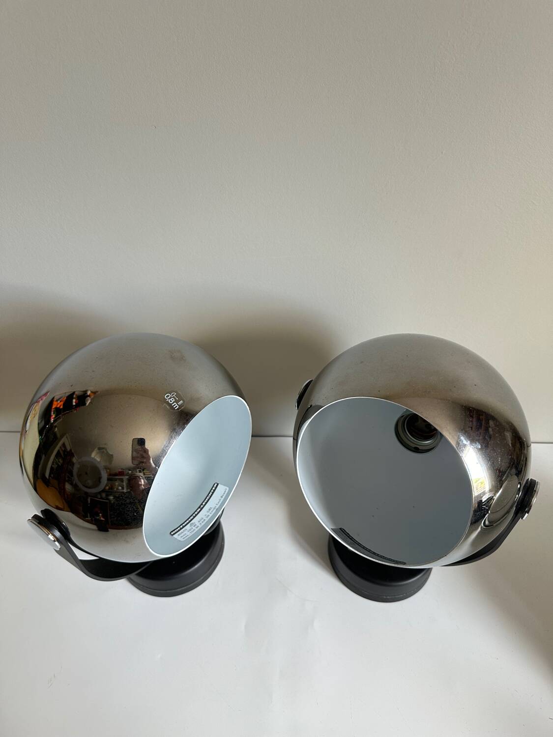 Paire d’appliques Eyeball seventies