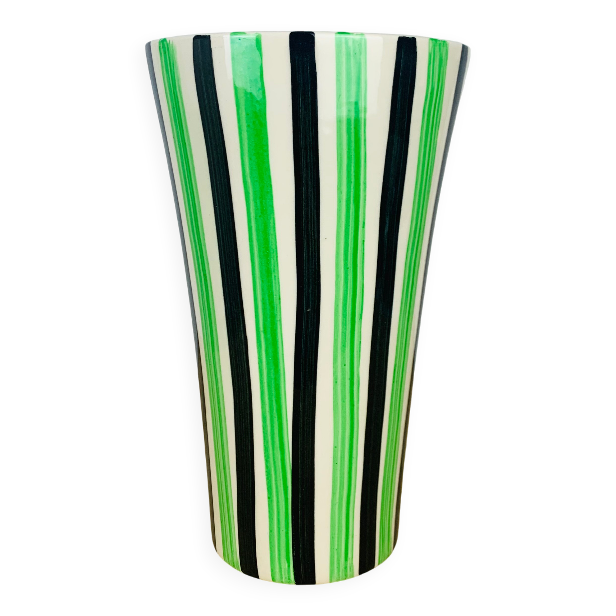 50s ceramic vase with Saint Clément stripes