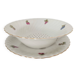 Strawberry dish porcelain drainer