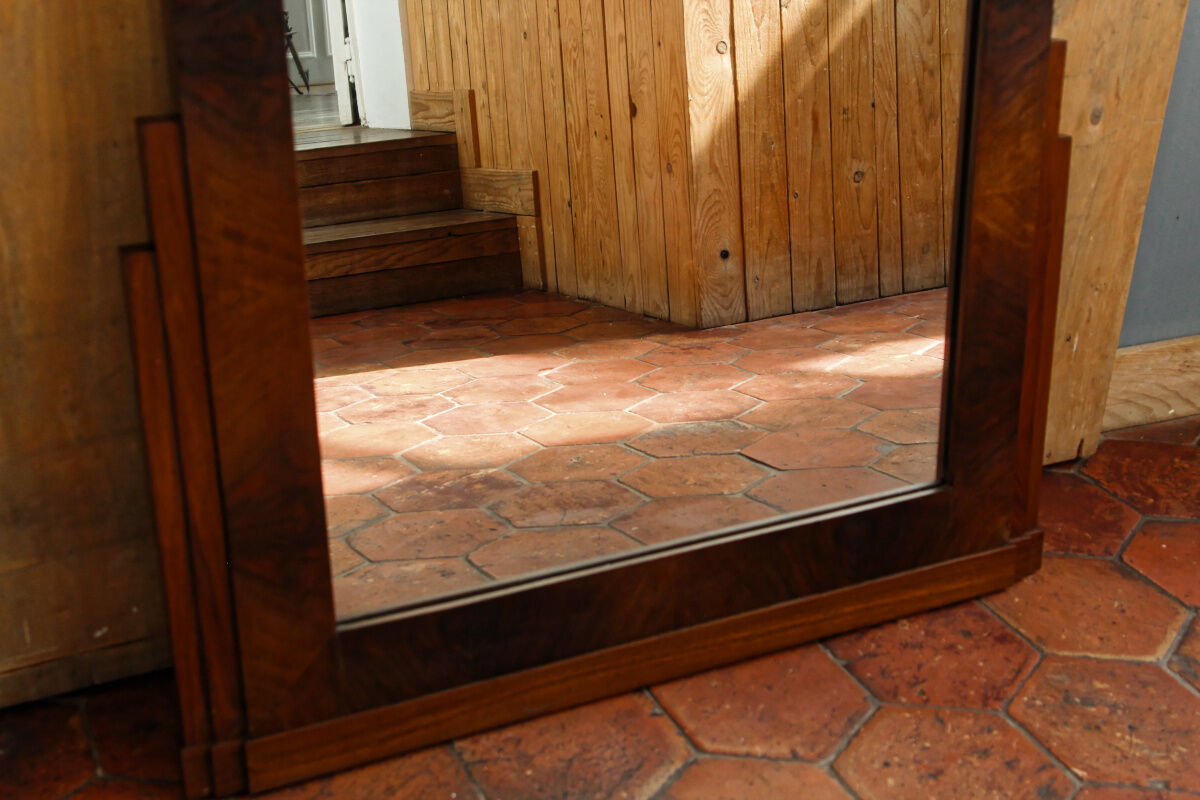 Art Deco trumeau mirror – rosewood