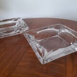 Ensemble de 2 cendriers en verre 70's