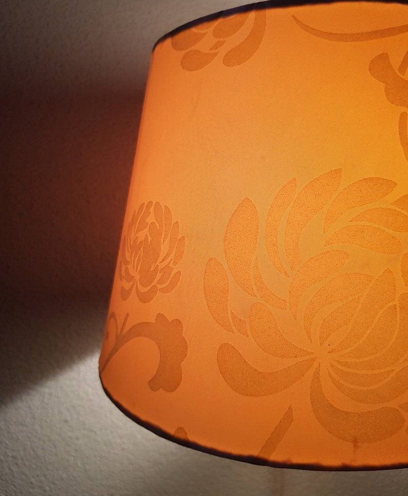 Metal wall lamp with fabric lampshade 1980