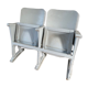 Vintage cinema bench patinated in grey