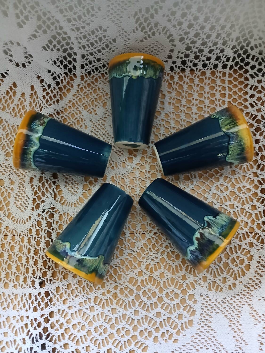 5 old Vallauris mugs / mazagrans