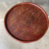 Pedestal table in curved wood