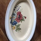 Plat creux ancien ovale villeroy et boch mettlach décor floral 1584