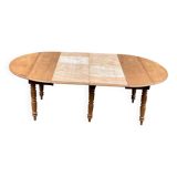 Table à manger ronde extensible Louis Philippe rénovée 215cm
