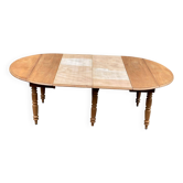 Table à manger ronde extensible Louis Philippe rénovée 215cm
