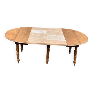 Table à manger ronde extensible Louis Philippe rénovée 215cm