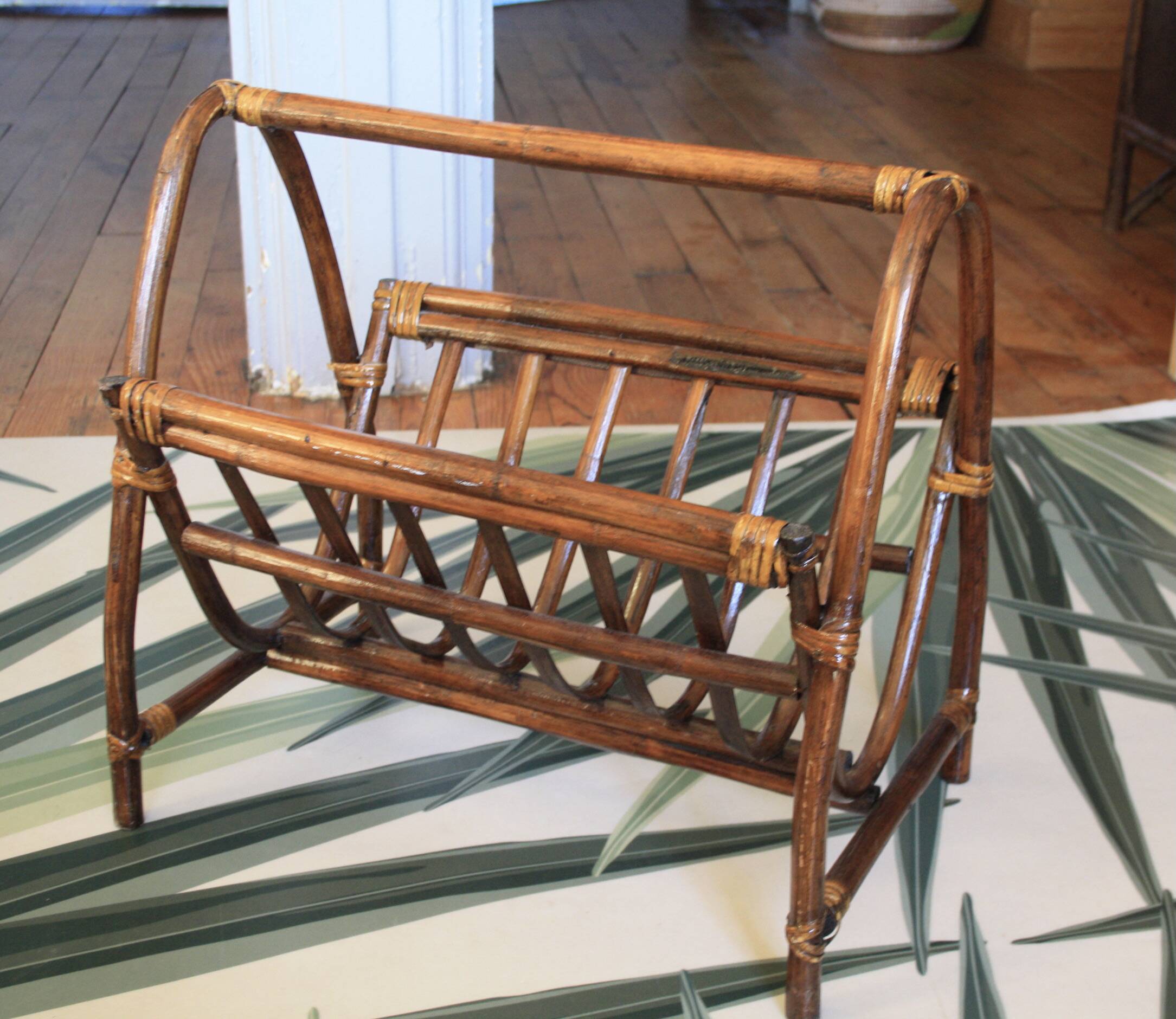 Rattan/bamboo magazine rack