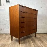 Scandinavian chest of drawers with 6 vintage teak drawers, 1960s