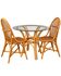 Smoked glass rattan table + chairs