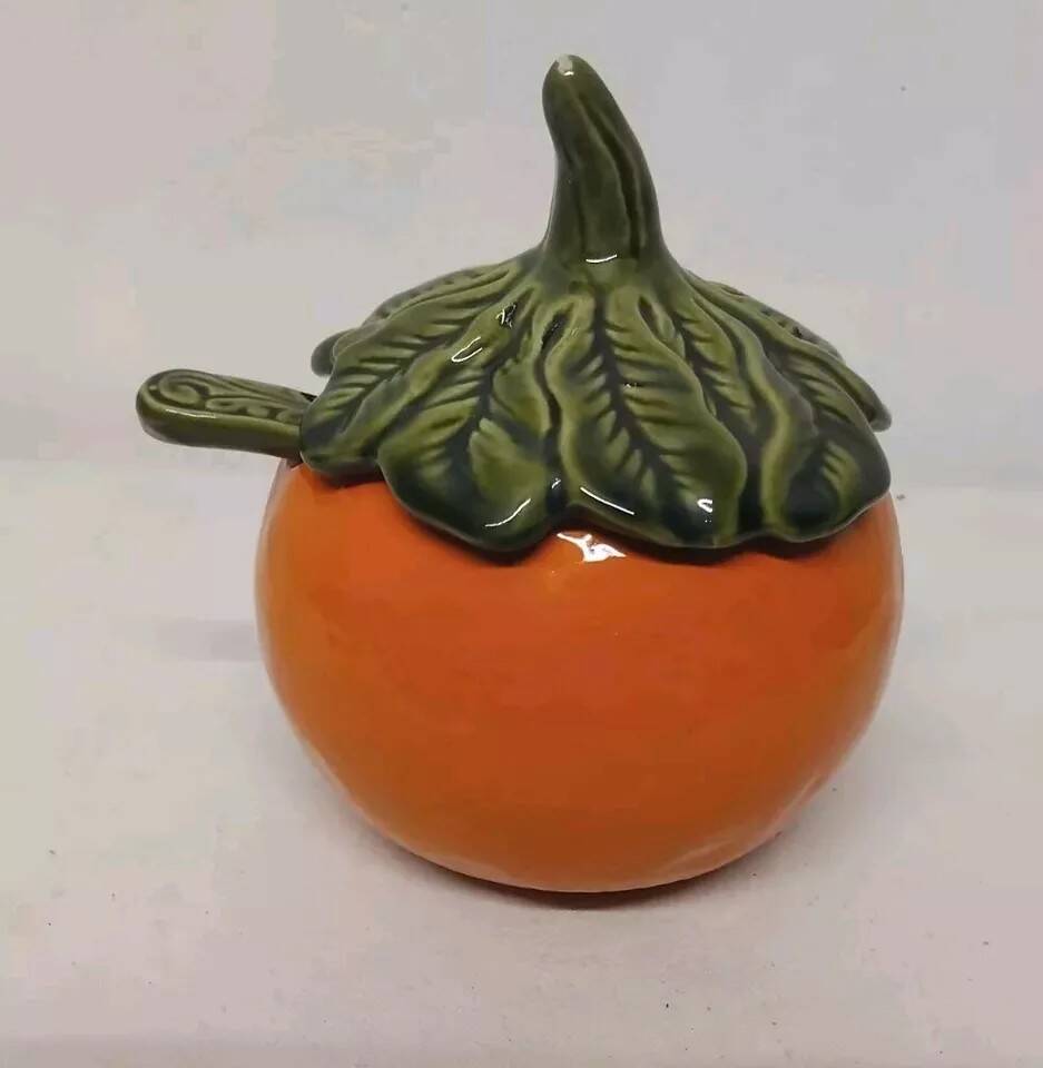 Vintage Barbotine Saucepan/Mustard Pot